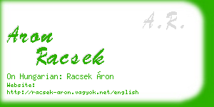 aron racsek business card