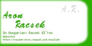 aron racsek business card